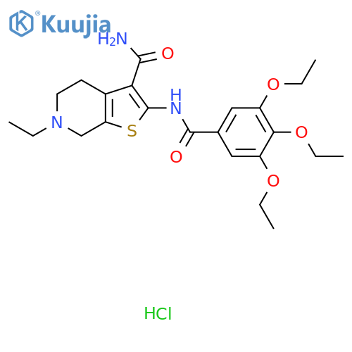 6-ethyl-2-(3,4,5-triethoxybenzamido)-4H,5H,6H,7H-thieno[2,3-c]pyridine-3-carboxamide hydrochloride structure