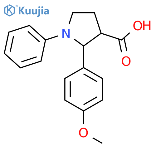 2-(4-Methoxyphenyl)-1-phenylpyrrolidine-3-carboxylic acid structure