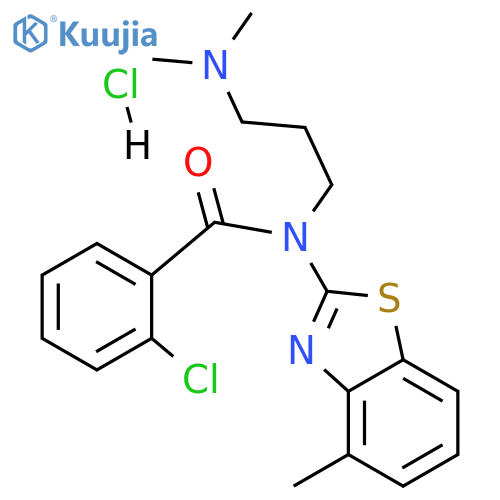 2-chloro-N-[3-(dimethylamino)propyl]-N-(4-methyl-1,3-benzothiazol-2-yl)benzamide hydrochloride structure