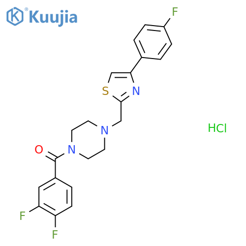 1-(3,4-difluorobenzoyl)-4-{4-(4-fluorophenyl)-1,3-thiazol-2-ylmethyl}piperazine hydrochloride structure