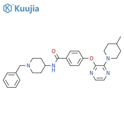 N-(1-benzylpiperidin-4-yl)-4-{[3-(4-methylpiperidin-1-yl)pyrazin-2-yl]oxy}benzamide structure