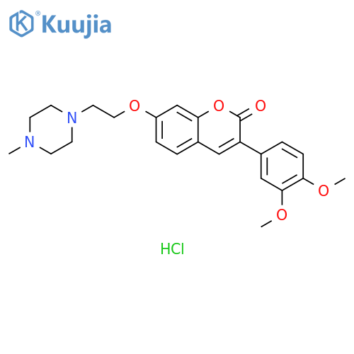 3-(3,4-dimethoxyphenyl)-7-[2-(4-methylpiperazin-1-yl)ethoxy]-2H-chromen-2-one dihydrochloride structure