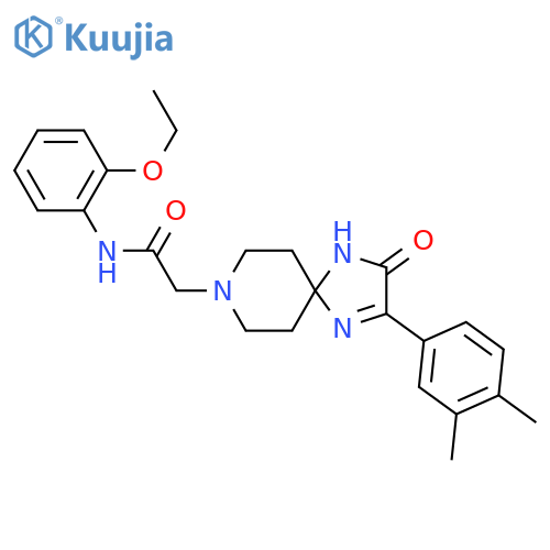2-[2-(3,4-dimethylphenyl)-3-oxo-1,4,8-triazaspiro[4.5]dec-1-en-8-yl]-N-(2-ethoxyphenyl)acetamide structure