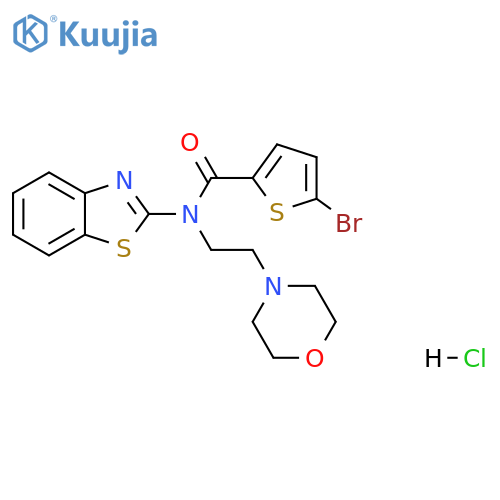 N-(1,3-benzothiazol-2-yl)-5-bromo-N-[2-(morpholin-4-yl)ethyl]thiophene-2-carboxamide hydrochloride structure
