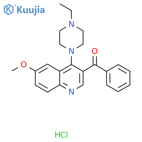 3-Benzoyl-4-(4-ethylpiperazin-1-yl)-6-methoxyquinoline hydrochloride structure