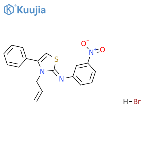 (2Z)-N-(3-nitrophenyl)-4-phenyl-3-(prop-2-en-1-yl)-2,3-dihydro-1,3-thiazol-2-imine hydrobromide structure
