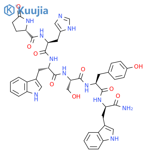 (D-Trp6)-LHRH (1-6) amide Pyr-His-Trp-Ser-Tyr-D-Trp-NH2 structure