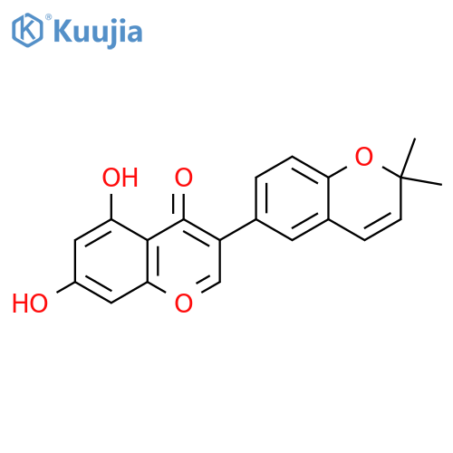 4H-1-Benzopyran-4-one,3-(2,2-dimethyl-2H-1-benzopyran-6-yl)-5,7-dihydroxy- structure