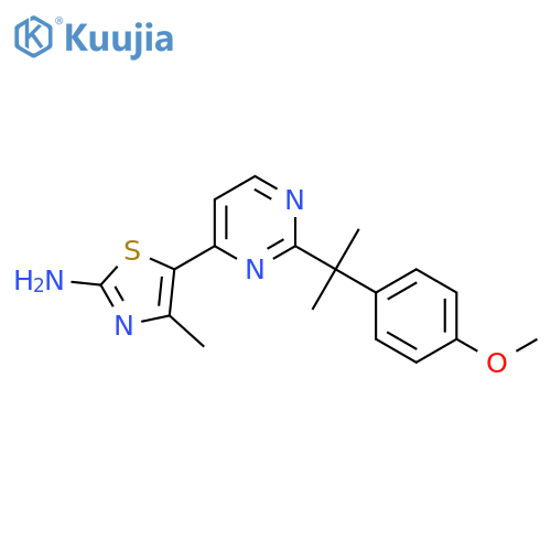 5-(2-(2-(4-Methoxyphenyl)propan-2-yl)pyrimidin-4-yl)-4-methylthiazol-2-amine structure