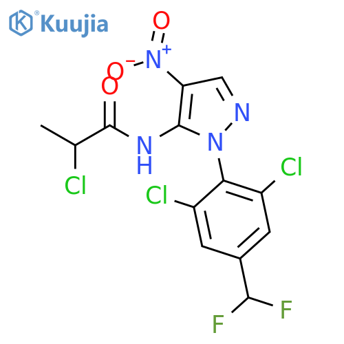Propanamide,2-chloro-N-[1-[2,6-dichloro-4-(difluoromethyl)phenyl]-4-nitro-1H-pyrazol-5-yl]- structure