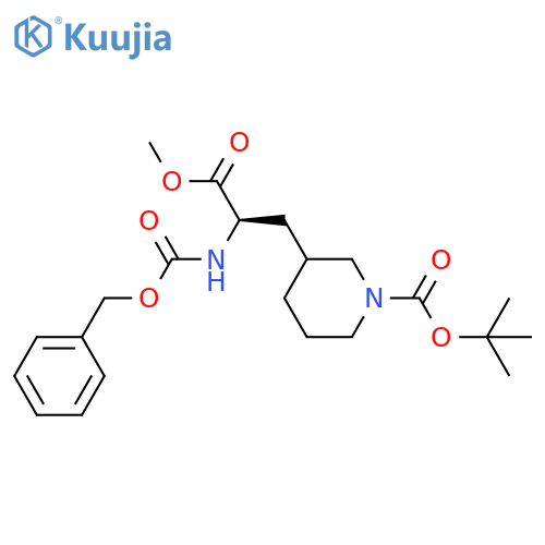 tert-Butyl 3-((R)-2-(((benzyloxy)carbonyl)amino)-3-methoxy-3-oxopropyl)piperidine-1-carboxylate structure