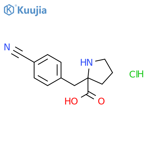 (S)-2-(4-Cyanobenzyl)pyrrolidine-2-carboxylic acid hydrochloride structure