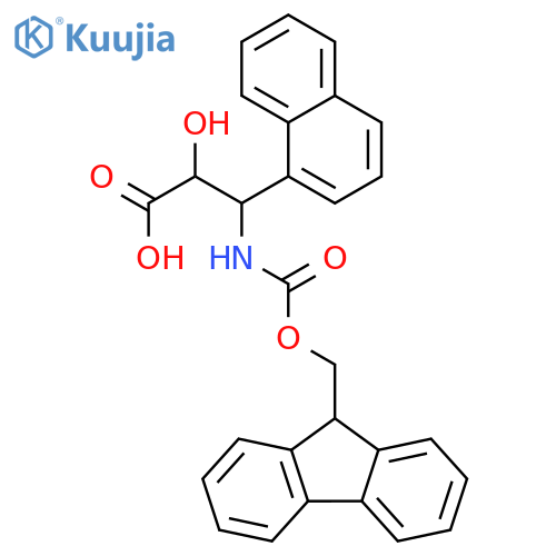 (2R,3R)-3-((((9H-Fluoren-9-yl)methoxy)carbonyl)amino)-2-hydroxy-3-(naphthalen-1-yl)propanoic acid structure