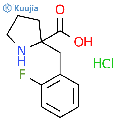 (S)-2-(2-Fluorobenzyl)pyrrolidine-2-carboxylic acid hydrochloride structure