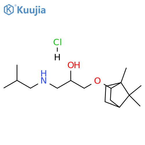 1-[(2-methylpropyl)amino]-3-({1,7,7-trimethylbicyclo[2.2.1]heptan-2-yl}oxy)propan-2-ol hydrochloride structure