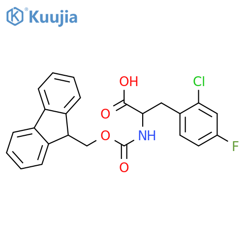 (R)-2-((((9H-Fluoren-9-yl)methoxy)carbonyl)amino)-3-(2-chloro-4-fluorophenyl)propanoic acid structure