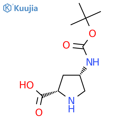 (2S,4S)-4-((Tert-Butoxycarbonyl)amino)pyrrolidine-2-carboxylic acid structure
