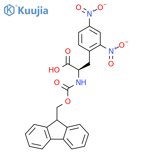 (2R)-3-(2,4-dinitrophenyl)-2-(9H-fluoren-9-ylmethoxycarbonylamino)propanoic acid structure
