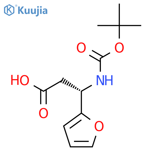 (3S)-3-{(tert-butoxy)carbonylamino}-3-(furan-2-yl)propanoic acid structure