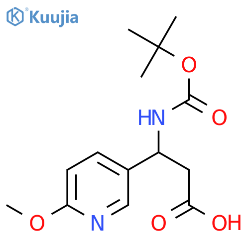 (S)-3-((tert-Butoxycarbonyl)amino)-3-(6-methoxypyridin-3-yl)propanoic acid structure
