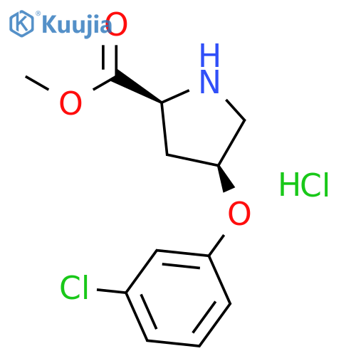 Methyl (2S,4S)-4-(3-chlorophenoxy)-2-pyrrolidinecarboxylate hydrochloride structure