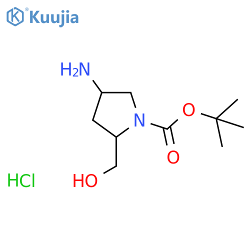 (2S,4S)-tert-Butyl 4-amino-2-(hydroxymethyl)pyrrolidine-1-carboxylate hydrochloride structure