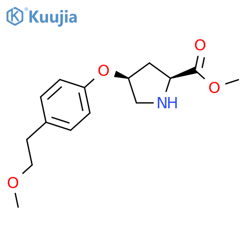 Methyl (2S,4S)-4-[4-(2-methoxyethyl)phenoxy]-2-pyrrolidinecarboxylate structure