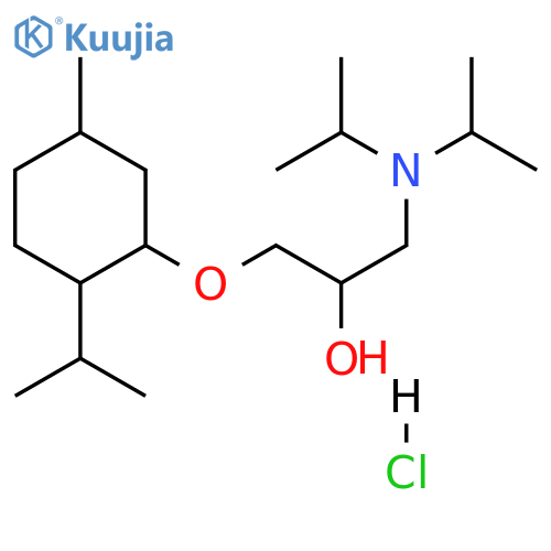 1-[bis(propan-2-yl)amino]-3-{[5-methyl-2-(propan-2-yl)cyclohexyl]oxy}propan-2-ol hydrochloride structure