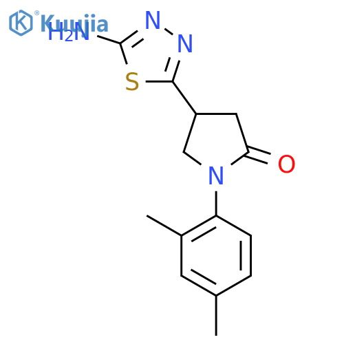 4-(5-Amino-1,3,4-thiadiazol-2-yl)-1-(2,4-dimethylphenyl)pyrrolidin-2-one structure