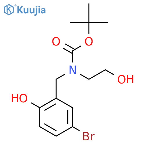 tert-Butyl (5-Bromo-2-hydroxybenzyl)-(2-hydroxyethyl)carbamate structure