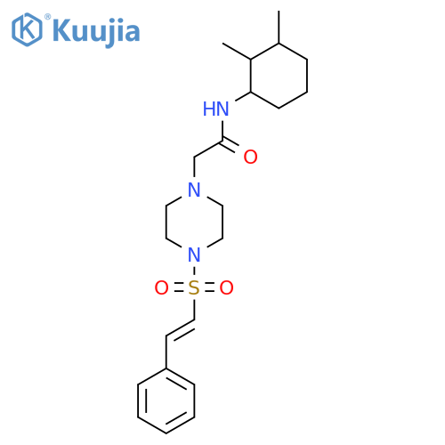 N-(2,3-dimethylcyclohexyl)-2-[4-(2-phenylethenesulfonyl)piperazin-1-yl]acetamide structure