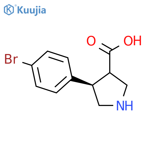 rac-(3R,4S)-4-(4-bromophenyl)pyrrolidine-3-carboxylic acid structure