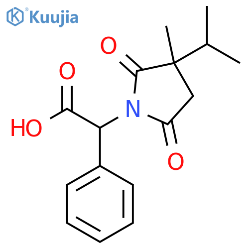 2-[3-Methyl-2,5-dioxo-3-(propan-2-yl)pyrrolidin-1-yl]-2-phenylacetic acid structure