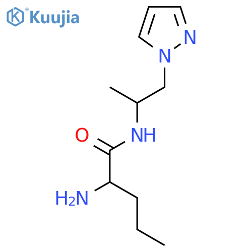 2-amino-N-1-(1H-pyrazol-1-yl)propan-2-ylpentanamide structure