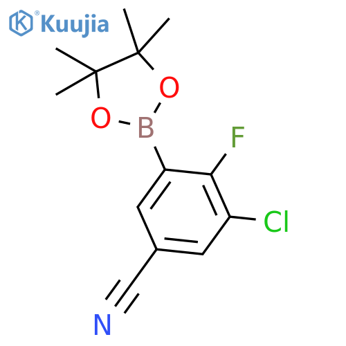 3-Chloro-5-cyano-2-fluorophenylboronic acid, pinacol ester structure