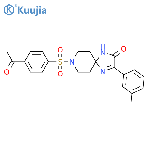 8-(4-acetylbenzenesulfonyl)-3-(3-methylphenyl)-1,4,8-triazaspiro[4.5]dec-3-en-2-one structure