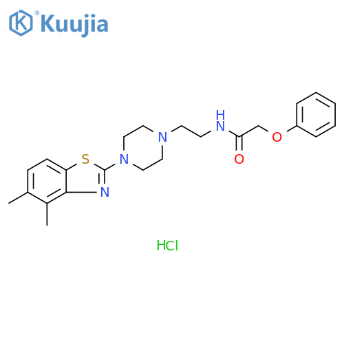 N-{2-[4-(4,5-dimethyl-1,3-benzothiazol-2-yl)piperazin-1-yl]ethyl}-2-phenoxyacetamide hydrochloride structure
