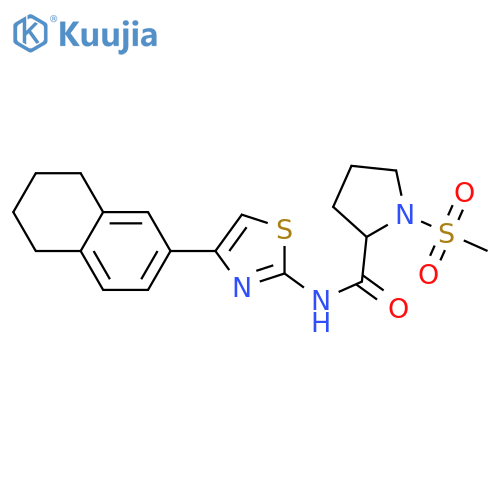 1-methanesulfonyl-N-4-(5,6,7,8-tetrahydronaphthalen-2-yl)-1,3-thiazol-2-ylpyrrolidine-2-carboxamide structure