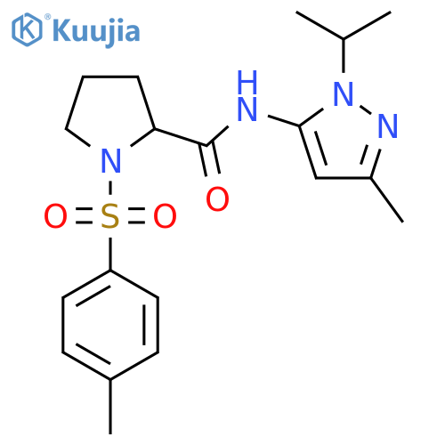 N-3-methyl-1-(propan-2-yl)-1H-pyrazol-5-yl-1-(4-methylbenzenesulfonyl)pyrrolidine-2-carboxamide structure
