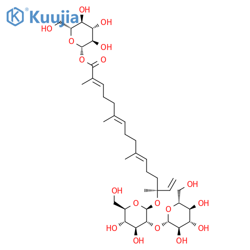 [(2S,3R,4S,5S,6R)-3,4,5-Trihydroxy-6-(hydroxymethyl)oxan-2-yl] (2E,6E,10E,14S)-14-[(2S,3R,4S,5S,6R)-4,5-dihydroxy-6-(hydroxymethyl)-3-[(2S,3R,4S,5S,6R)-3,4,5-trihydroxy-6-(hydroxymethyl)oxan-2-yl]oxyoxan-2-yl]oxy-2,6,10,14-tetramethylhexadeca-2,6,10,15-tetraenoate structure
