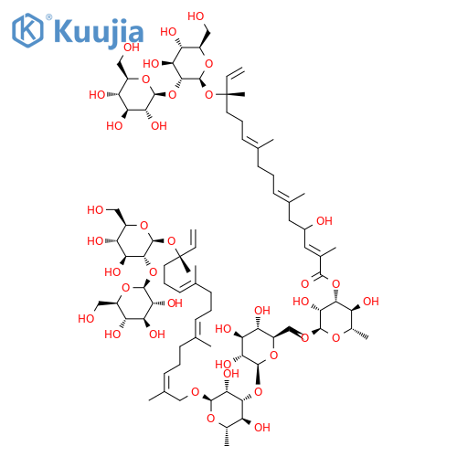 (3S,6E,10E,14Z)-16-({6-deoxy-3-O-[(2E,6E,10E,14S)-14-{[2-O-(beta-D-glucopyranosyl)-beta-D-glucopyranosyl]oxy}-4-hydroxy-2,6,10,14-tetramethylhexadeca-2,6,10,15-tetraenoyl]-alpha-L-mannopyranosyl-(1->6)-beta-D-glucopyranosyl-(1->3)-6-deoxy-alpha-L-mannopyr structure