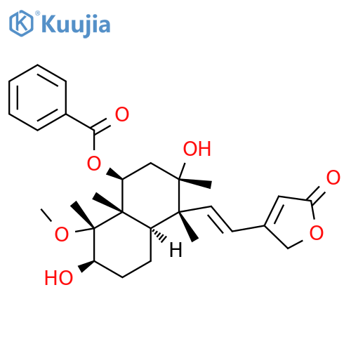 2(5H)-Furanone,4-[(1E)-2-[(1R,2S,4S,4aS,5R,6R,8aR)-4-(benzoyloxy)decahydro-2,6-dihydroxy-5-methoxy-1,2,4a,5-tetramethyl-1-naphthalenyl]ethenyl]- structure