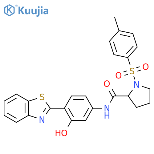 N-[4-(1,3-benzothiazol-2-yl)-3-hydroxyphenyl]-1-(4-methylbenzenesulfonyl)pyrrolidine-2-carboxamide structure