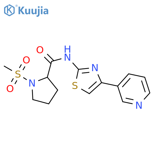 1-methanesulfonyl-N-4-(pyridin-3-yl)-1,3-thiazol-2-ylpyrrolidine-2-carboxamide structure
