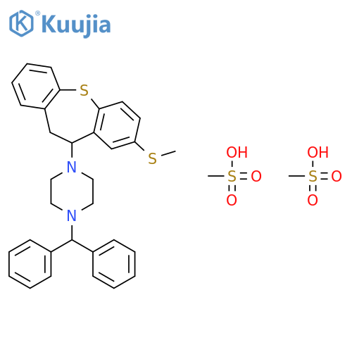 1-(diphenylmethyl)-4-[8-(methylsulfanyl)-10,11-dihydrodibenzo[b,f]thiepin-10-yl]piperazine dimethanesulfonate structure