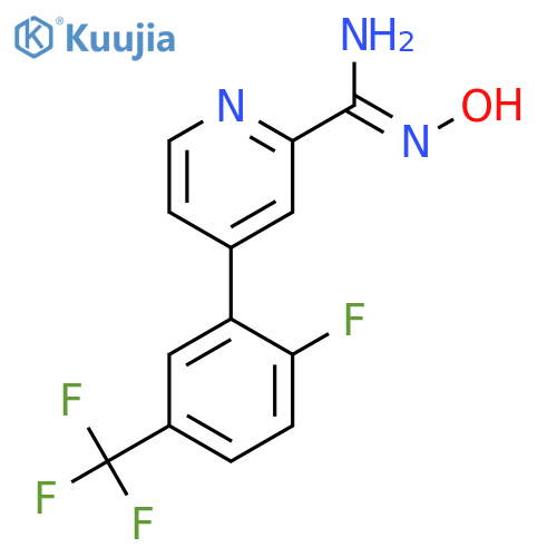 4-(2-Fluoro-5-trifluoromethylphenyl)-N-hydroxy-pyridine-2-carboxamidine structure