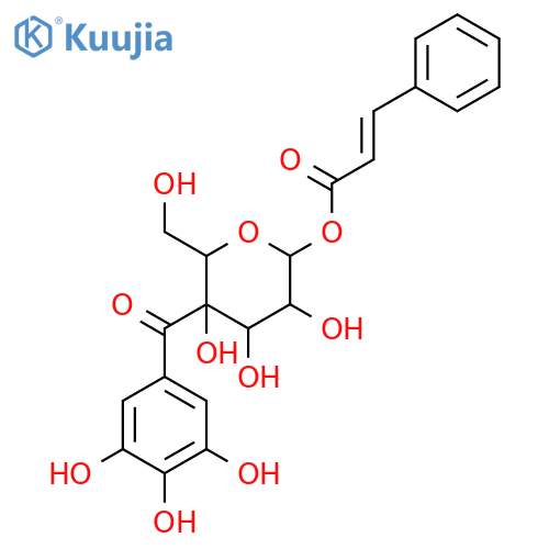 1-O-(E)-cinnamoyl-4-galloyl-beta-D-glucopyranose structure