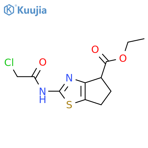 ethyl 2-[(chloroacetyl)amino]-5,6-dihydro-4H-cyclopenta[d][1,3]thiazole-4-carboxylate structure