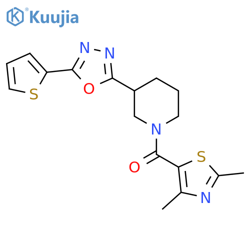 1-(2,4-dimethyl-1,3-thiazole-5-carbonyl)-3-5-(thiophen-2-yl)-1,3,4-oxadiazol-2-ylpiperidine structure