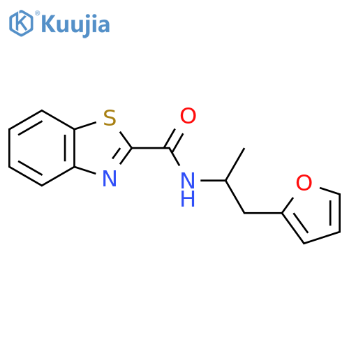 N-[1-(furan-2-yl)propan-2-yl]-1,3-benzothiazole-2-carboxamide structure